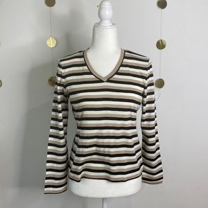 NWT Casual Corner Annex Petite Striped Long Sleeve